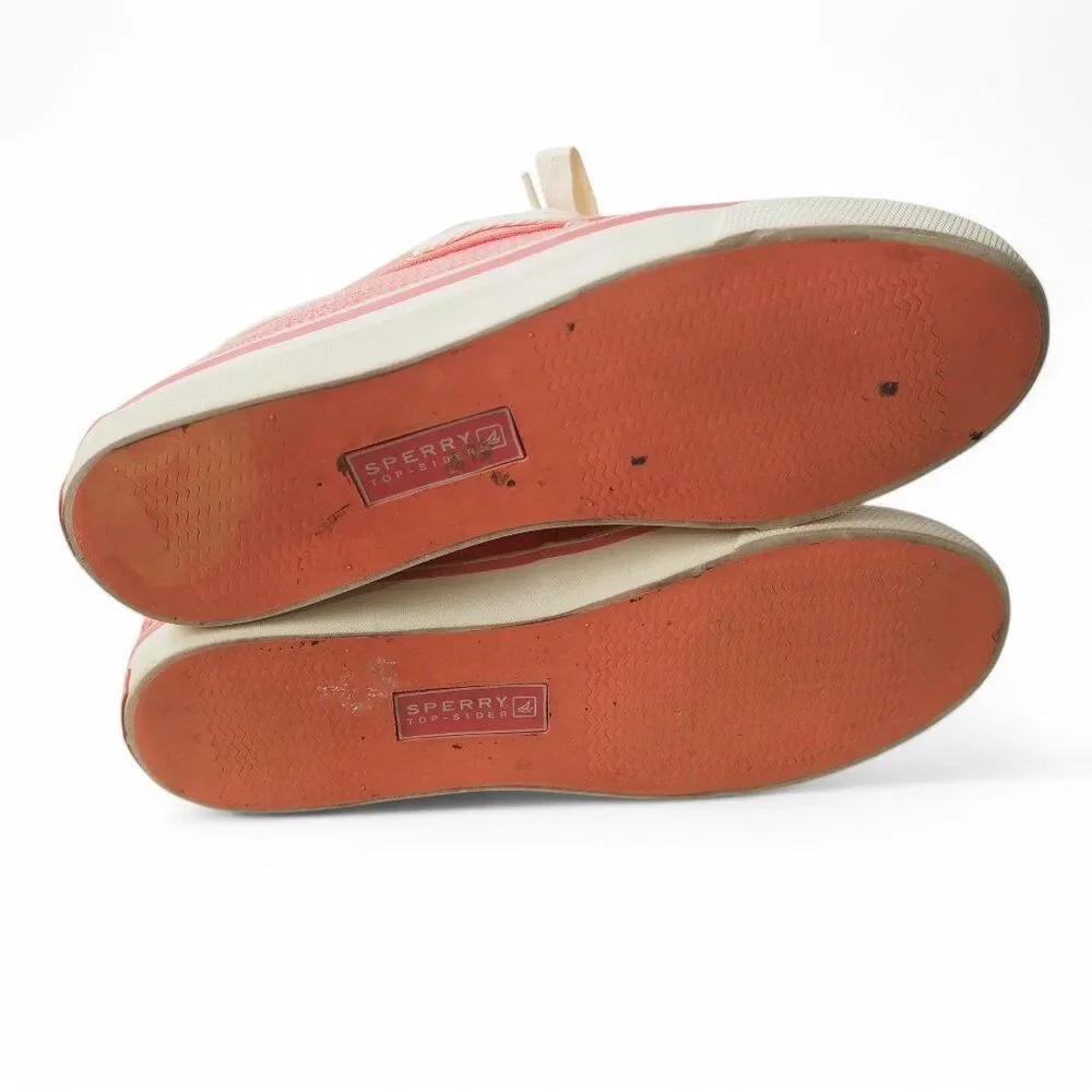 Sperry Top Sider Biscayne Sequin Boat‎ Shoes Orange 9688656 Women's 7.5M